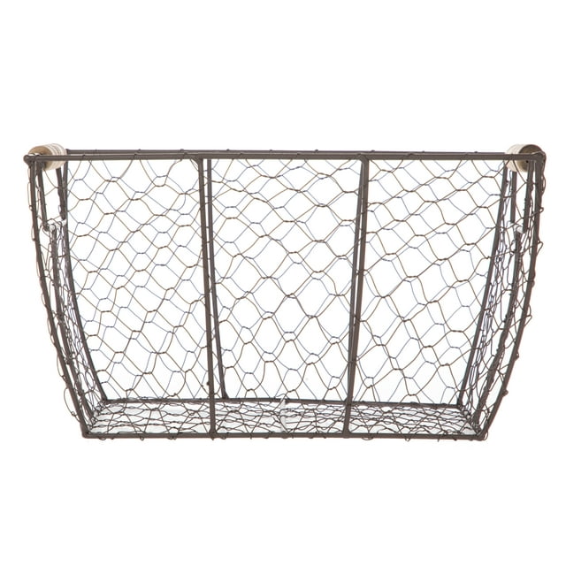 Decorative Basket with Wood Handles, Wood Basket, Storage Basket, Fruit Basket -12.2x8x7.28 Decorative Basket with Wood Handles, Wood Basket, Storage Basket, Fruit Basket -12.2x8x7.28